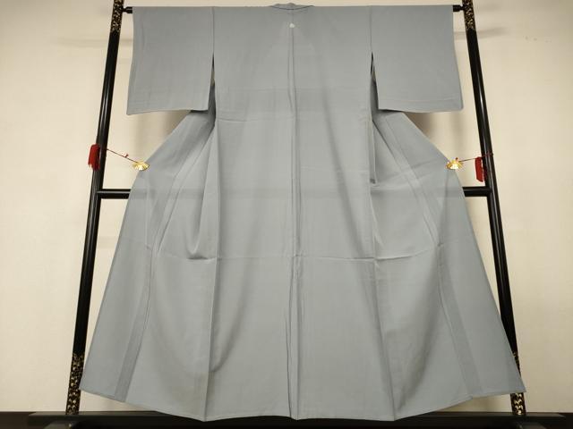 平和屋着物＊夏物 色無地 絽 灰青色 正絹 逸品 AABG3893jd