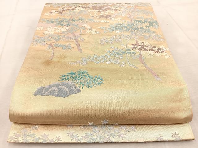 平和屋着物◎六通柄袋帯　唐織　光悦寺　金銀糸　正絹　逸品　BAAV4067yc