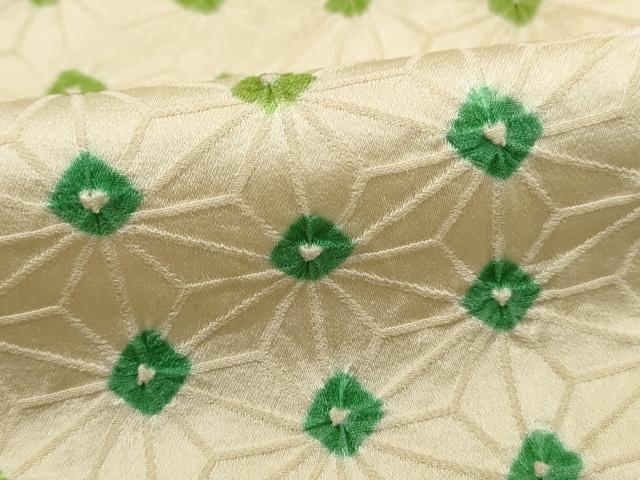 Rakuten - 平和屋着物■上質な小紋　総絞り　麻の葉文様　正絹　逸品　DABG4857qa