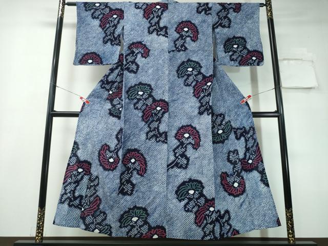 平和屋着物∴夏物　浴衣　有松鳴海絞り　裏菊　綿　逸品　CAAY4672ng