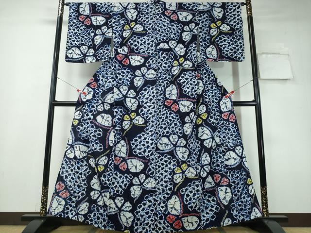 平和屋着物∴夏物　浴衣　有松鳴海絞り　舞蝶文　綿　逸品　CAAY4677ng