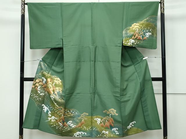 Other - 平和屋着物▽男性　訪問着　単衣　浜松文　金彩　洗える着物　CABF4482rv