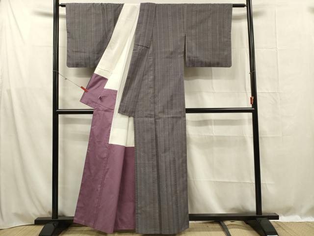 平和屋の平和屋着物■上質な紬 幾何学間道 まるやま扱い 正絹 逸品 DABF0982ya｜アングル3