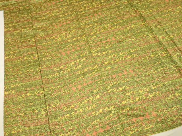 Full-Length Under-Kimono - 平和屋着物■上質な小紋　更紗花文　正絹　逸品　DABF0985ya