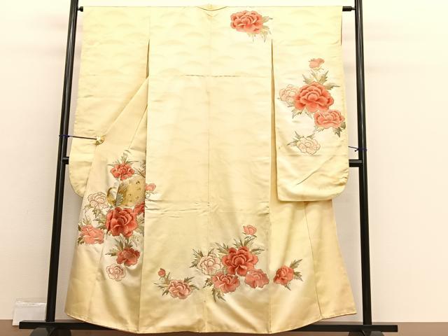 Full-Length Under-Kimono - 平和屋着物■豪華振袖　総刺繍　駒刺繍　孔雀牡丹花文　暈し染め　金銀糸　正絹　逸品　BAAX2365hv