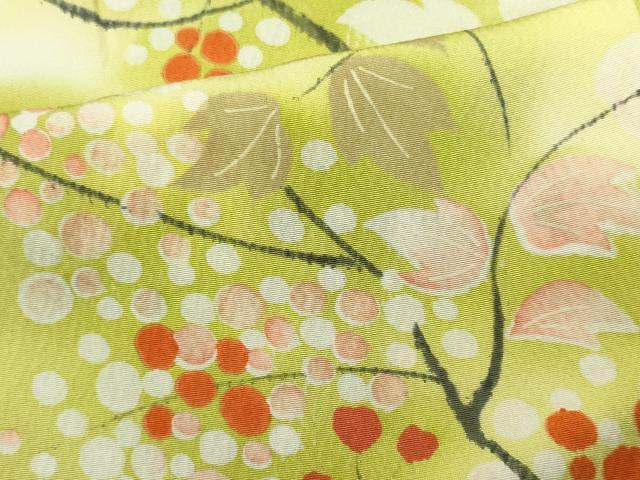 Kimono - 平和屋着物■上質な小紋　手描き　枝葉文　暈し染め　正絹　逸品　CABC7908ou