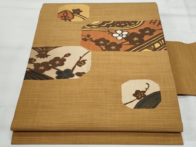 平和屋着物◎九寸名古屋帯 枝梅文 正絹 逸品 CABG5152fb