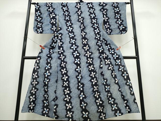 Rakuten - 平和屋着物∴夏物　浴衣　有松鳴海絞り　斜線花文　綿　逸品　CABJ0032ng