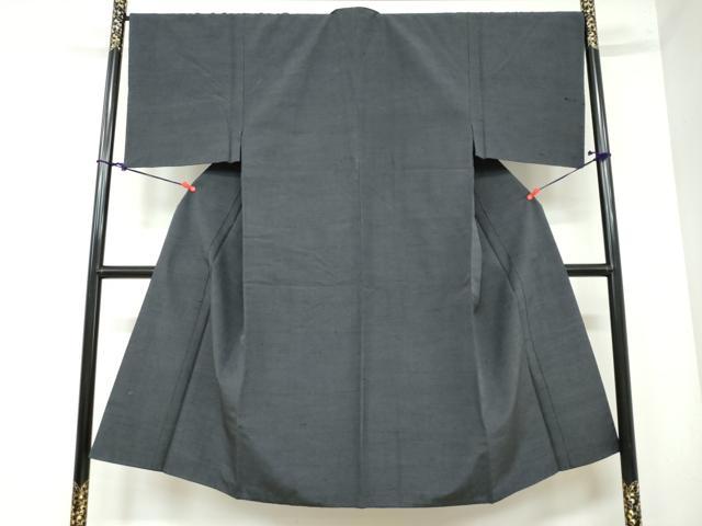 平和屋着物○男性 色無地 市松地紋 羊羹色 正絹 逸品 AABB0379ph 楽天