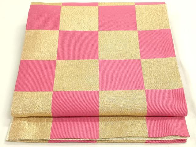 Rakuten - 平和屋着物◎六通柄袋帯　市松文様　金糸　DABF8465we