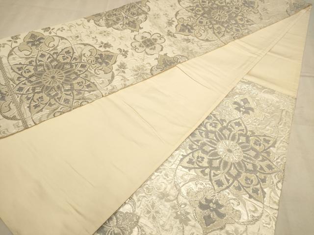 平和屋の平和屋着物◎綴れ 六通柄袋帯 唐織 舞花文 銀糸 正絹 逸品 AABB4099dt｜アングル3