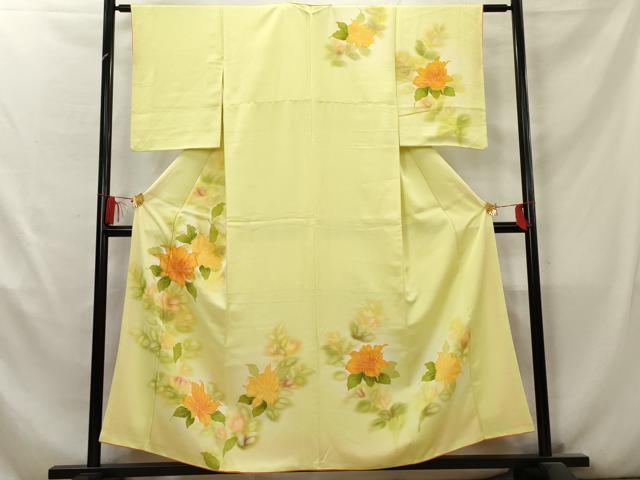 平和屋着物■訪問着　駒刺繍　草花文　暈し染め　正絹　逸品　AABB8404cs