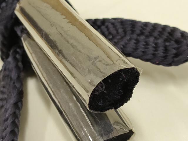 平和屋着物▼男性　和装小物　羽織紐3点セット　紺　丸組・平組　切り房　正絹　逸品　未使用　AABC2722ay