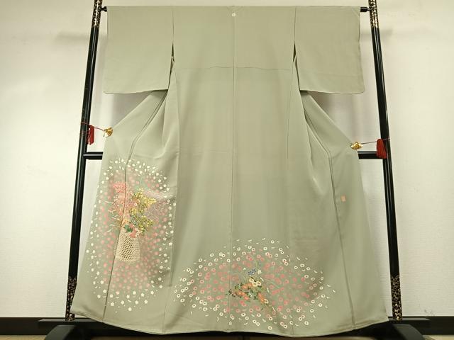 平和屋着物●本加賀友禅作家　柿本市郎　色無地　総刺繍　草花文　秘色色　正絹　逸品　未使用　AABE1990fy 楽天市場】柿本市郎の通販
