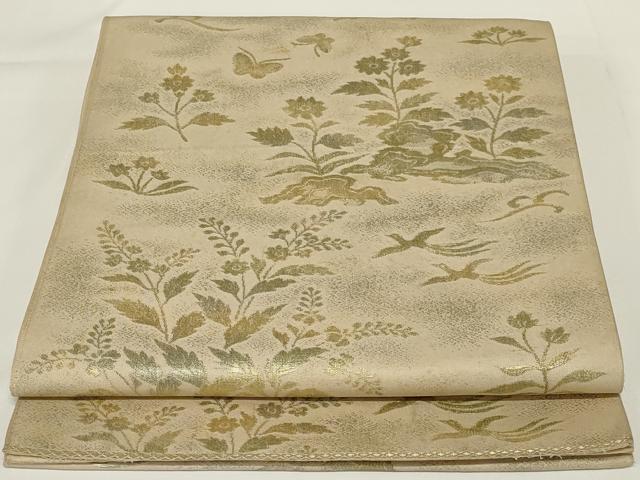 平和屋着物◎六通柄　本袋帯　鳥獣花文　金糸　正絹　逸品　AABH3600ou
