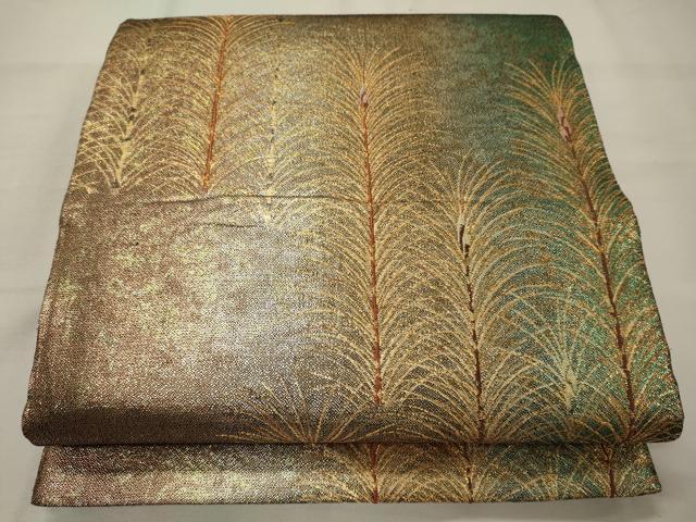 乐天商城 - 平和屋着物◎両面　六通柄袋帯　大王松　金糸　正絹　逸品　CAAX9174oy