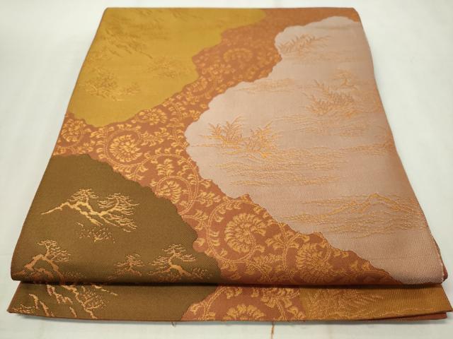 Other - 平和屋着物◎全通柄　本袋帯　更紗草花文　金糸　正絹　逸品　CAAZ0109dy