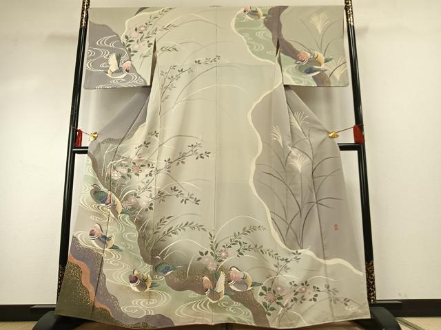 平和屋着物●十日町　加賀草木友禅の第一人者　田村哲彦　訪問着　花鳥文　暈し染め　金彩　正絹　逸品　AABE5806fy 楽天市場】田村 哲彦の通販