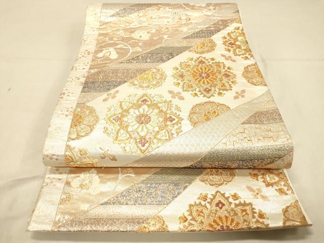 平和屋着物◎六通柄袋帯　正倉院更紗花文　志留久呂人　正絹　逸品　DAAX6460jm