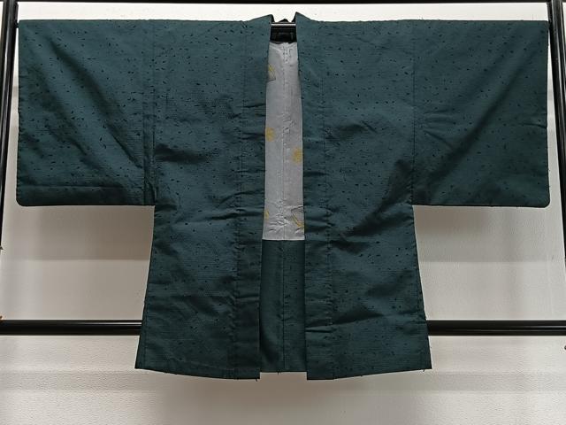 平和屋着物∞男性　羽織　髭紬　亀甲繋ぎ　正絹　逸品　CABD4530ua