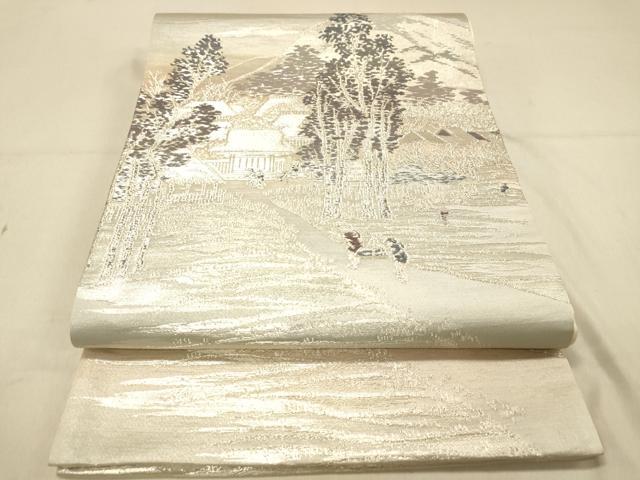 ■■■　サイズ　■■■ 長さ 428cm 幅 31cm程 ■■■　商品詳細　■■■ 【正絹】 詳細に関しましては、画像をご確認ください。 大変上質な逸品になります。 お安く出品致しますので、是非この機会にいかがでしょうか？ ■■■　注意事項　■■■ ■モニター発色の具合により色合いが異なる場合がございます。 ■寸法は多少の誤差が生じる場合がございますのでご了承ください。 ■縫込みの長さが左右非対称
