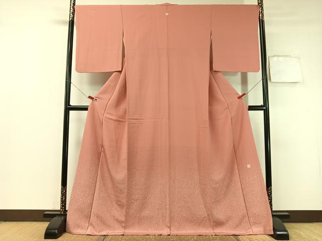 平和屋着物●人間国宝・羽田登喜男　色留袖　たたき染め　ロング丈　正絹　逸品　CABA4704vp