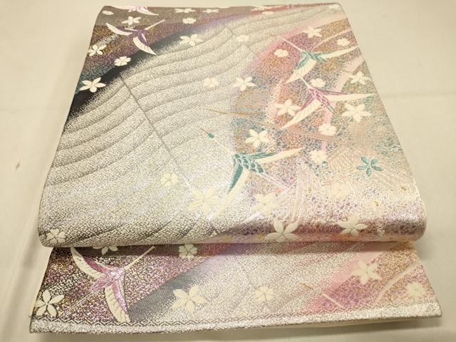 Rakuten - 平和屋着物◎六通柄袋帯　唐織　飛鶴舞花文　金銀糸　正絹　逸品　DAAX6407jm