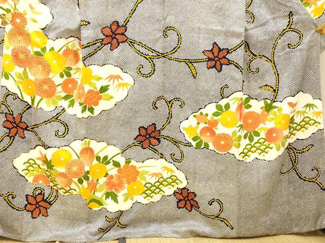 平和屋着物■豪華振袖　駒刺繍　雲取り草花文　暈し染め　金彩　正絹　逸品　AABB7773fw