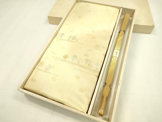 平和屋着物●和装小物　帯締め・帯揚げセット　樹林飛鳥文　暈し染め　金彩　高麗組　逸品　未使用　CAA..