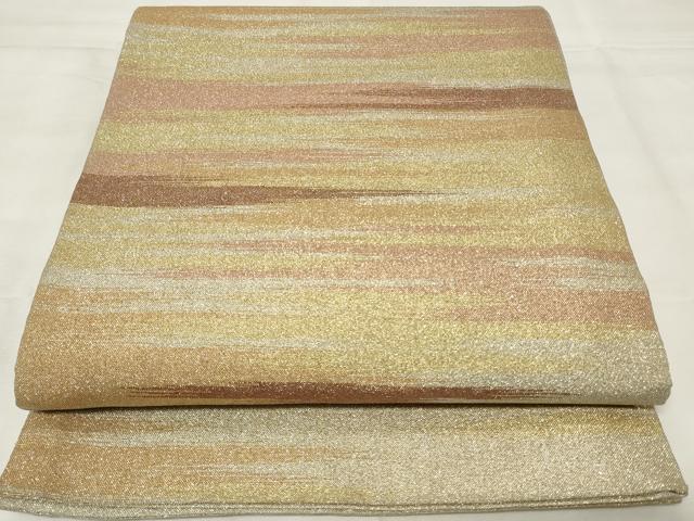 平和屋着物◎六通柄袋帯　綴れ　霞文　金糸　正絹　逸品　CAAY2290in