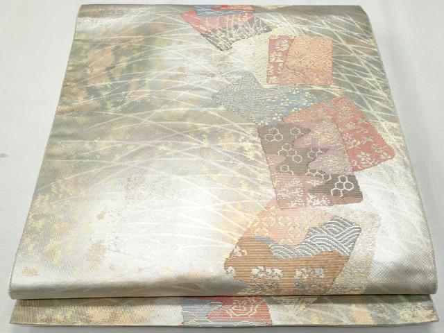 Rakuten - 平和屋着物◎六通柄袋帯 色紙集 金銀糸 引箔 正絹 逸品 CAAY5817fb