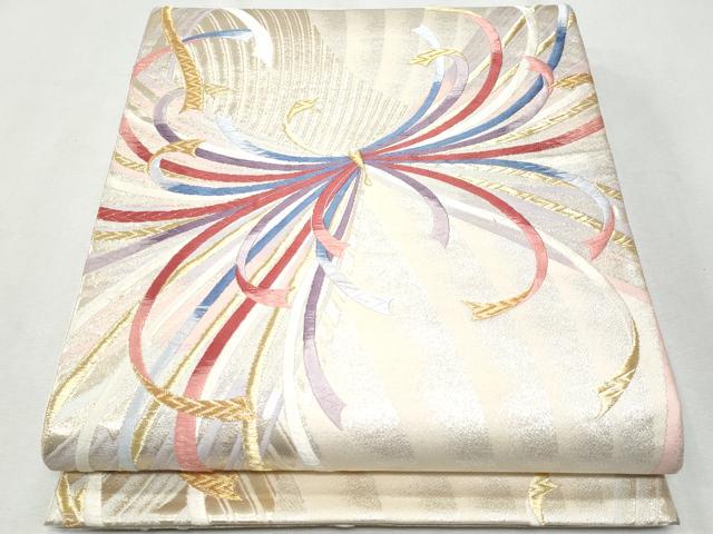 平和屋着物◎六通柄袋帯　唐織　結び紐　金銀糸　正絹　逸品　CAAY5877fb