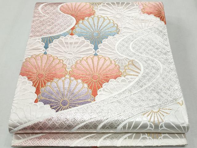 平和屋着物◎佐賀錦　六通柄袋帯　唐織　流水菊文　金銀糸　正絹　逸品　CAAY5898fb