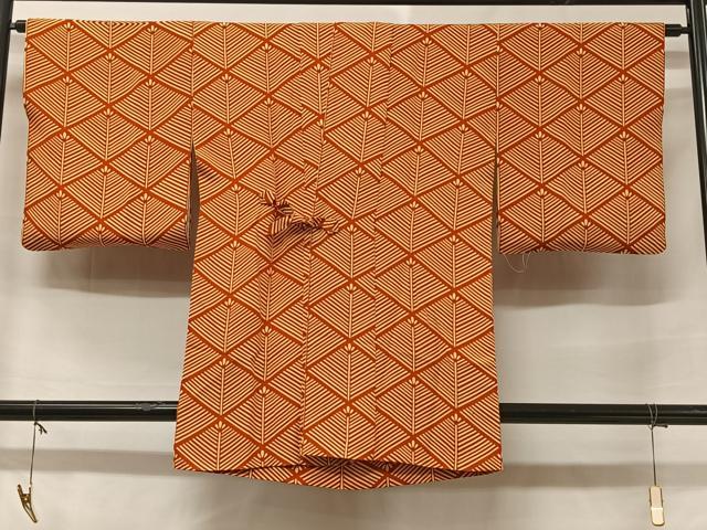 平和屋着物＃道中着　松菱文　正絹　逸品　CABA3466ua