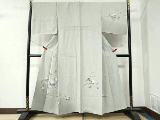 平和屋着物●訪問着　友禅　枝花文　正絹　逸品　CABA6206yc