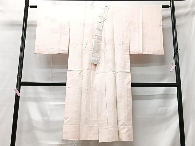 Full-Length Under-Kimono - 平和屋着物■長襦袢　袷　雲取り地紋　正絹　逸品　CABB3125xe