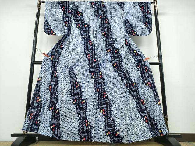 平和屋着物∴夏物　浴衣　有松鳴海絞り　流水丸文　綿　逸品　CABB6751ng