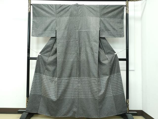 Rakuten - 平和屋本店●極上　訪問着　総刺繍　刺し子　紬地　吉祥文　黒地　逸品　未使用　CZAA4796s6