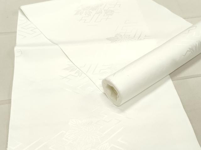 平和屋着物▼長襦袢　反物　着尺　舞花地紋　生成り色　洗える着物　未使用　DAAW2255zy