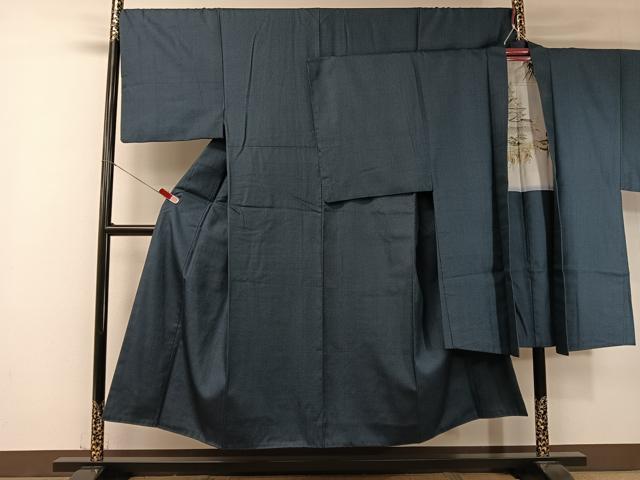 平和屋着物●男性　紬　アンサンブル　100亀甲　総詰め　正絹　逸品　CABB5072vp