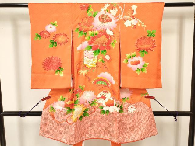 平和屋着物[]お宮参り 女の子 祝着 産着 初着 のしめ 駒刺繍 貝桶花文 金彩 逸品 DAAW2955ma