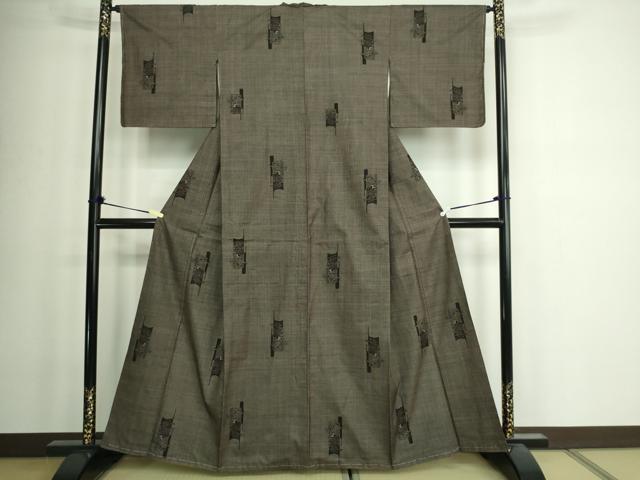 平和屋着物■本場大島紬　7マルキ　風景文　正絹　逸品　DAAW9767sf