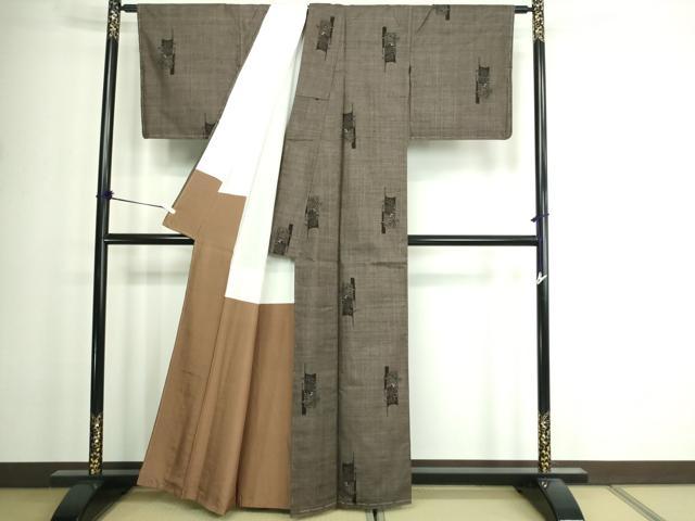 平和屋着物■本場大島紬　7マルキ　風景文　正絹　逸品　DAAW9767sf