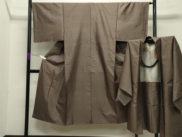 平和屋着物●男性　本場大島紬　アンサンブル　80亀甲　総詰め　正絹　逸品　未使用　CABB0055gh