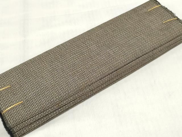 平和屋の平和屋着物▼常磐大島紬 反物 着尺 格子 逸品 未使用 DABJ0688zy｜アングル2