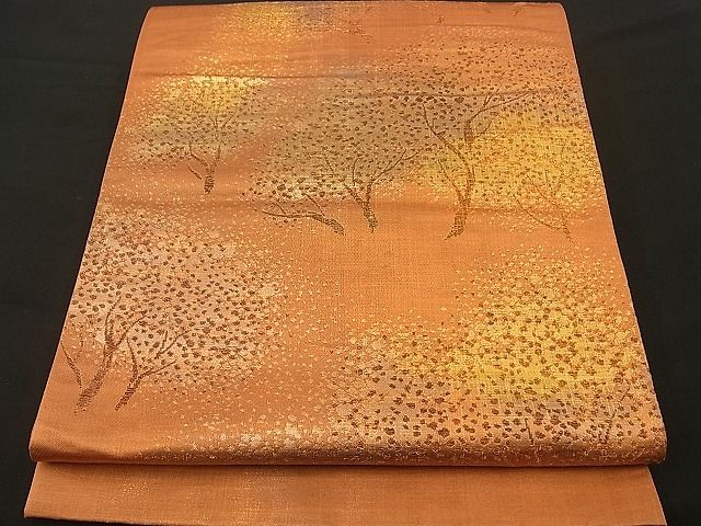 平和屋着物■西陣　六通柄袋帯　樹林文　金糸　逸品　n-by2355