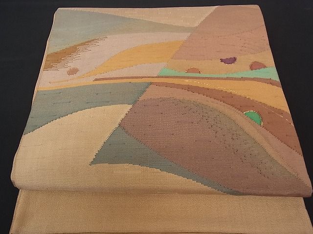 平和屋着物■太鼓柄袋帯 幾何学文様 金彩 逸品 sf0068