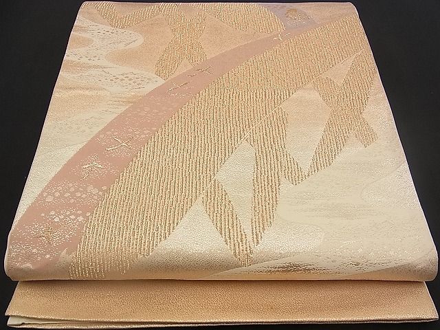 平和屋着物■西陣　六通柄袋帯　籬飛鳥文　金糸　逸品　n-yc1838