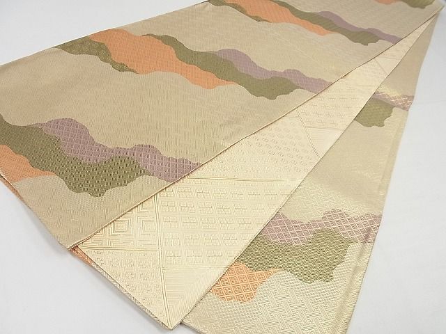 平和屋着物◎佐賀錦　六通柄袋帯　道長文　金糸　正絹　逸品　AAAH1085Aex 3