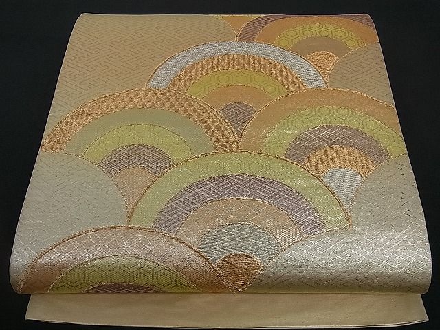 平和屋着物■六通柄袋帯　青海波　金銀糸　逸品　dy4737